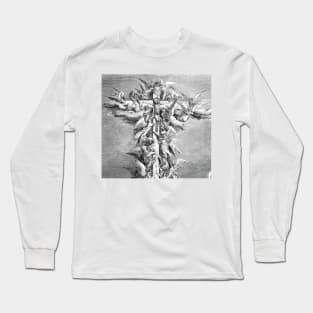 Christ crucified surrounded by angels and archangels Long Sleeve T-Shirt